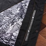 Inner of Leatherick Black and Gray Diamond Stitch Biker Vest