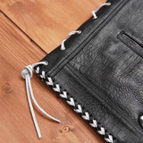 Leatherick Braided Leather Vest With Laces