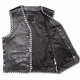 Front of Braided Leather Vest With Laces