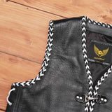 Leatherick Braided Leather Vest With Laces