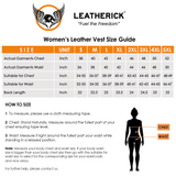 Size Chart of Seven Line Black Leather Vest