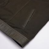 Pocket of Leatherick Collared Diamond Stitch Leather Vest