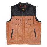 Leatherick Custom Dual Closure Satin Lining Biker Vest