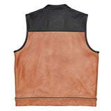 Back of Leatherick Dual Closure Biker Vest