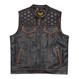 Leatherick Honeycomb Stitch Motorcycle Vest