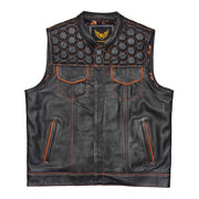 Leatherick Honeycomb Stitch Motorcycle Vest