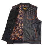 Leatherick Honeycomb Stitch Motorcycle Vest