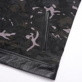 Pocket of Leatherick Men's Diamond Stitch Camouflage Biker Vest