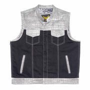 Leatherick Crocodile textured leather vest