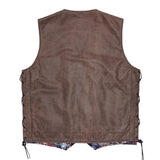 Back Photo of Classic Style Brown Leather Vest