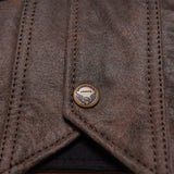 Leatherick Classic Style Brown Leather Vest With Side Laces