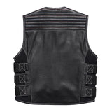 Back of Leatherick Tactical Warrior Style Leather Vest