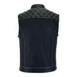 Back of Leatherick SOA Style Diamond Stitch Leather Vest 