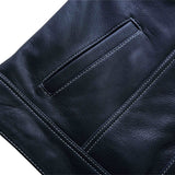 Pocket of SOA Style Diamond Stitch Leather Vest