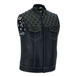 Leatherick SOA style Diamond Stitch Leather Vest
