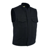 Leatherick SOA Black Collared Denim Vest