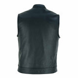 Back of Leatherick SOA Club Style Vest With Paisley Satin Liner