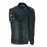 Image of Leatherick SOA Club Style Vest With Paisley Satin Liner